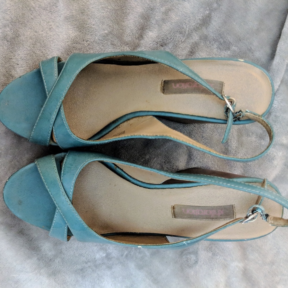 Turquoise Sandal Wedges